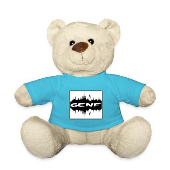Genf Schweiz Skyline Silhouette Travel Souveni - Teddy - Atollblau - Vorne