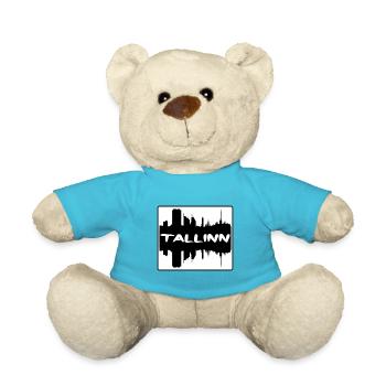 Tallinn Estonie Skyline Silhouette Souvenir de voyage - Nounours - bleu outremer - Devant