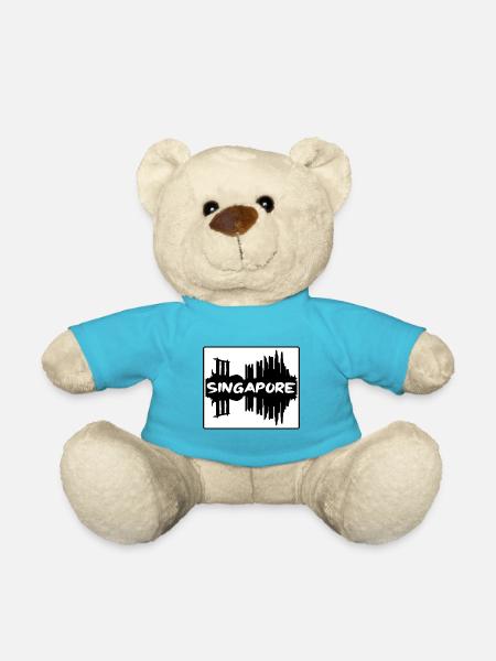 Singapour Singapour Skyline Silhouette Souv de voyage - Nounours - bleu outremer
