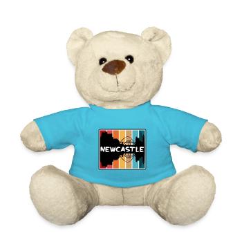 Newcastle England Skyline Silhouette Reise Souven - Teddy - Atollblau - Vorne
