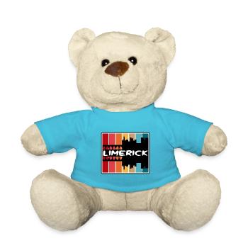 Limerick Ireland Skyline Silhouette Travel Souveni - Teddy Bear - atoll blue - Front