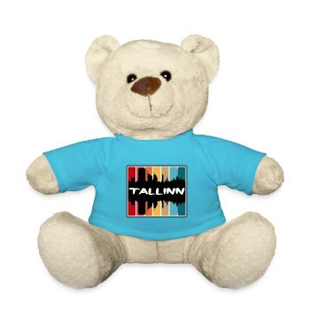 Tallinn Estonie Skyline Silhouette Souvenir de voyage - Nounours - bleu outremer - Devant