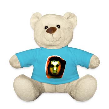 Hoody head: Orange - Teddy - Atollblau - Vorne