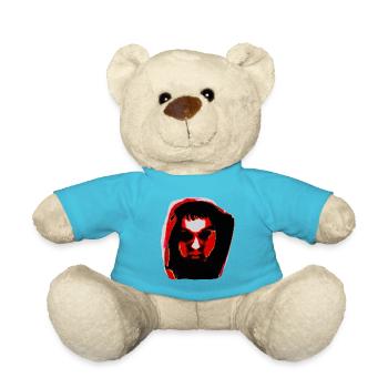 Hoody head: Rot - Teddy - Atollblau - Vorne