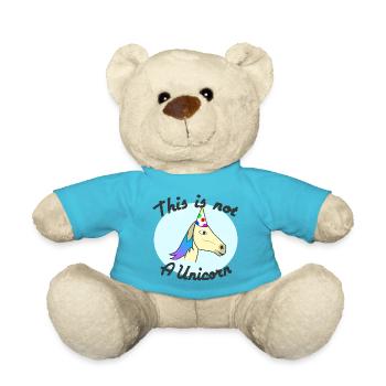 Kein Einhorn. Lustiges Pferdeeinhorn - Teddy - Atollblau - Vorne