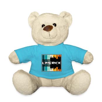 Limerick Ireland Skyline Silhouette Travel Souveni - Teddy Bear - atoll blue - Front
