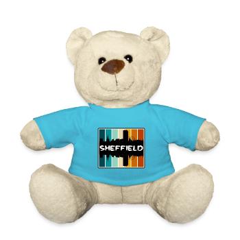 Sheffield England Skyline Silhouette Travel Souven - Teddy Bear - atoll blue - Front