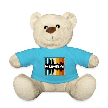 Mumbai Indien Skyline Silhouette Reise Souvenir - Teddy - Atollblau - Vorne