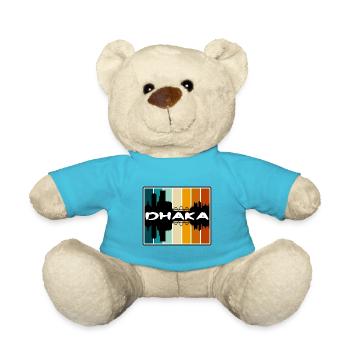 Dhaka Bangladesch Skyline Silhouette Travel Souveni - Teddy - Atollblau - Vorne