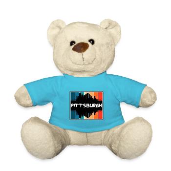 Pittsburgh Pennsylvanie États-Unis Skyline Silhouette Tra - Nounours - bleu outremer - Devant