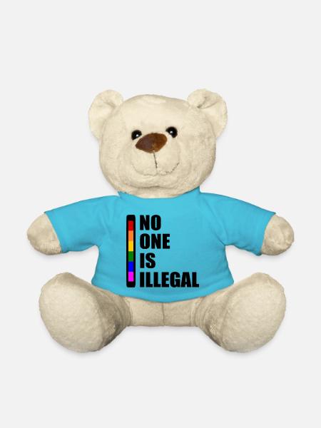 No one is illegal - Teddy Bear - atoll blue