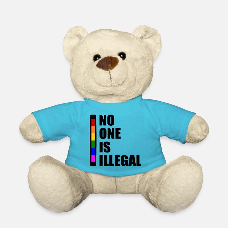 No one is illegal - Teddy - Atollblau