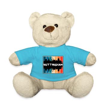 Nottingham England Skyline Silhouette Travel Souve - Teddy - Atollblau - Vorne