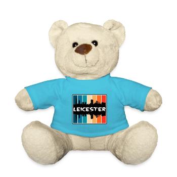 Leicester Angleterre Skyline Silhouette Travel Souven - Nounours - bleu outremer - Devant