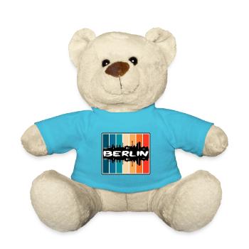Berlin Deutschland Skyline Silhouette Reisesouvenir - Teddy - Atollblau - Vorne