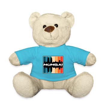 Mumbai Indien Skyline Silhouette Reise Souvenir - Teddy - Atollblau - Vorne