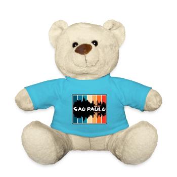 São Paulo Brasilien Skyline Silhouette Travel Souveni - Teddy - Atollblau - Vorne