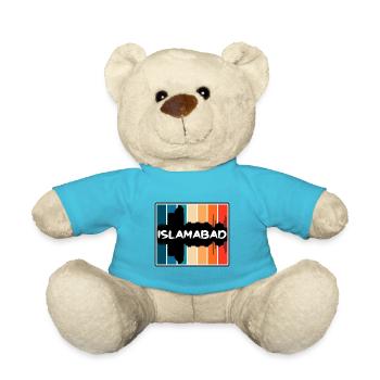 Islamabad Pakistan Skyline Silhouette Travel Souve - Teddy Bear - atoll blue - Front