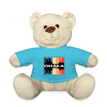 Dhaka Bangladesch Skyline Silhouette Reise Souveni - Teddy - Atollblau - Vorne
