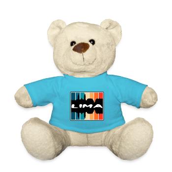 Lima Peru Skyline Silhouette Travel Souvenir - Teddy Bear - atoll blue - Front