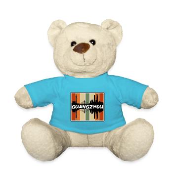 Guangzhou China Skyline Silhouette Reise Souvenir - Teddy - Atollblau - Vorne