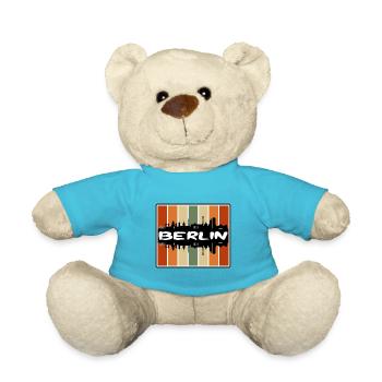 Berlin Deutschland Skyline Silhouette Reisesouvenir - Teddy - Atollblau - Vorne