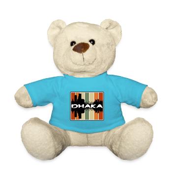 Dhaka Bangladesch Skyline Silhouette Reise Souveni - Teddy - Atollblau - Vorne