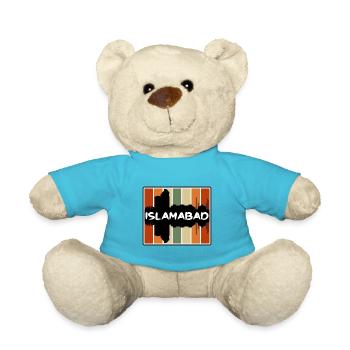 Islamabad Pakistan Skyline Silhouette Travel Souve - Teddy Bear - atoll blue - Front
