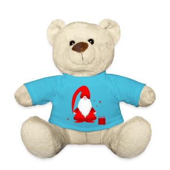 Wichtel wichteln Wichtelgeschenk Weihnachten - Teddy - Atollblau - Vorne
