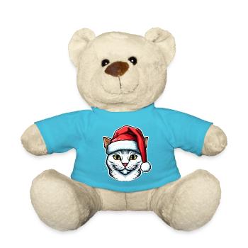 Dessin parfait de chat de Noël pour tous les chatons - Nounours - bleu outremer - Devant