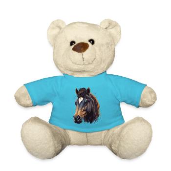 Stallion Face - Teddy Bear - atoll blue - Front