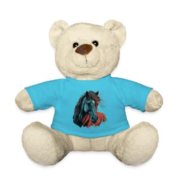 Horse Illustration - Teddy Bear - atoll blue - Front