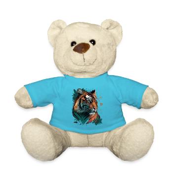 Tiger Face - Teddy Bear - atoll blue - Front
