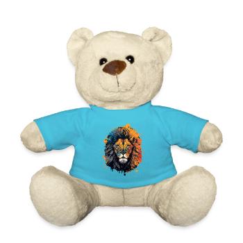 Ink Painting of Lion Head - Teddy Bear - atoll blue - Front
