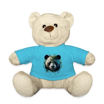 Panda caché derrière des lattes - Nounours - bleu outremer - Devant