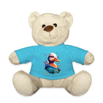 Pop Art Duck - Teddy Bear - atoll blue - Front