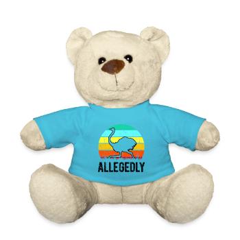Allegedly Ostrich Retro Ostrich Lover Gift Idea - Teddy Bear - atoll blue - Front
