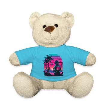 Vaporwave Palmtree - Teddy Bear - atoll blue - Front