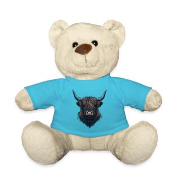 Yak Face - Teddy Bear - atoll blue - Front