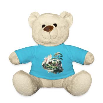 Japan Illustration - Teddy Bear - atoll blue - Front