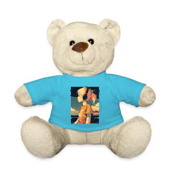 Retro Anime Girl - Teddy Bear - atoll blue - Front