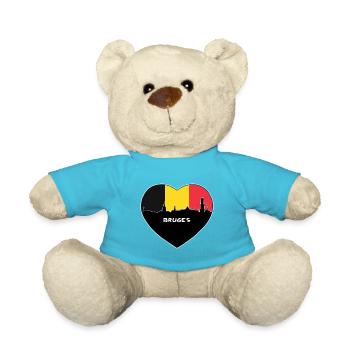 Bruges Belgique Drapeau Skyline Voyage Souvenir - Nounours - bleu outremer - Devant
