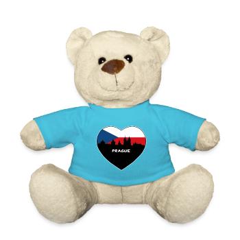 Flaggen-Skyline-Reise-Andenken Prags Tschechien - Teddy - Atollblau - Vorne