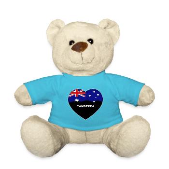 Canberra Australien Flagge Skyline Reise Souvenir - Teddy - Atollblau - Vorne