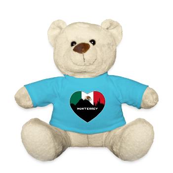 Monterrey Mexiko Flagge Skyline Reise Souvenir - Teddy - Atollblau - Vorne