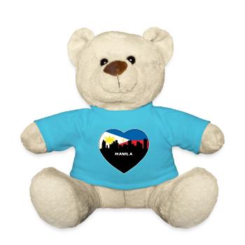 Manila Philippinen Flagge Skyline Reise Souvenir - Teddy - Atollblau - Vorne