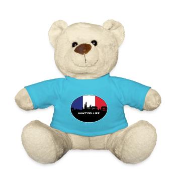 Montpellier France Flag Skyline Souvenir de voyage - Nounours - bleu outremer - Devant