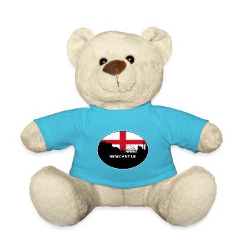 Newcastle England Flagge Skyline Reise Souvenir - Teddy - Atollblau - Vorne