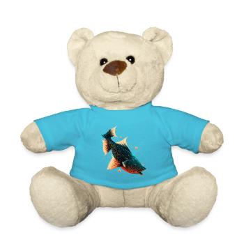Fish Love - Teddy Bear - atoll blue - Front