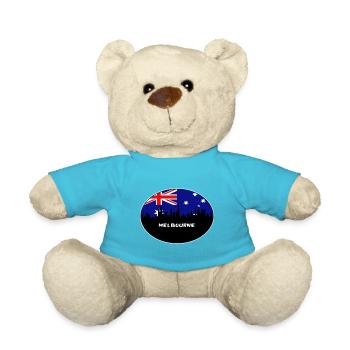 Melbourne Australie Drapeau Skyline Voyage Silhouette - Nounours - bleu outremer - Devant